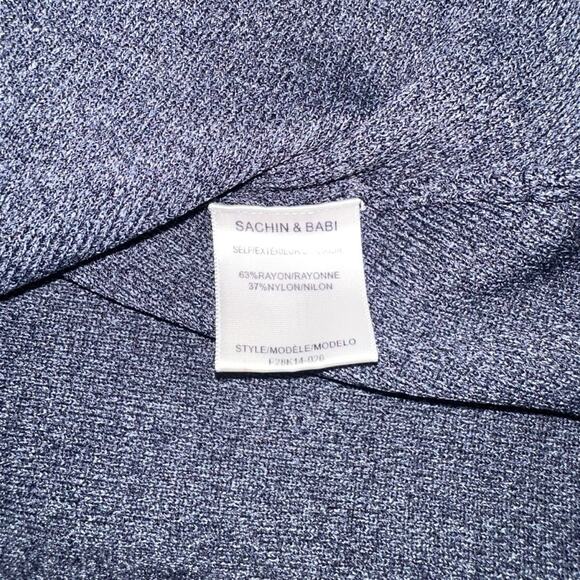 Sachin & Babi Chalise Grey Cap Sleeve V-Neck Ruffle Knit Dress XL - Picture 6 of 8